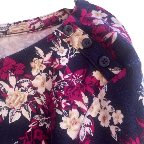 Charter club XL 100% Pima cotton boat neck style floral pattern navy - Picture 5 of 9